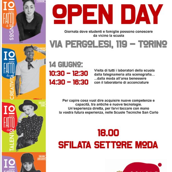 OPEN DAY!  14 GIUGNO : PORTE APERTE + SFILATA DI FINE ANNO!! VI APETTIAMO!