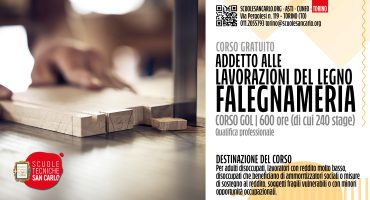 ADDETTO ALLE LAVORAZIONI DEL LEGNO - FALEGNAMERIA - CORSO GOL -SEDE DI TORINO